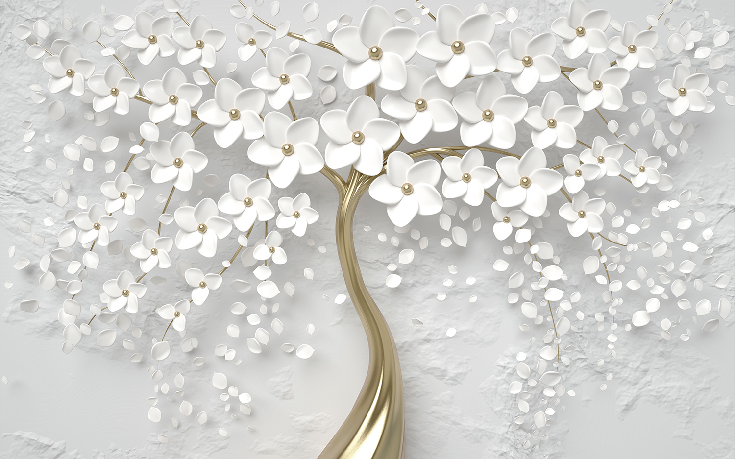 3D White Flowers – Adecohome